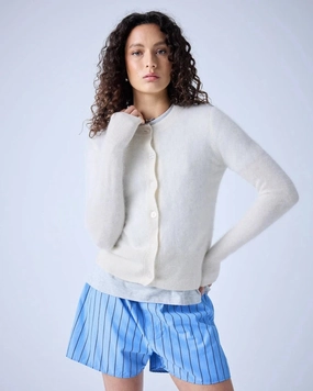 Esma Cardigan Cream SlimFit Flexible Knit