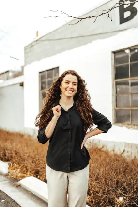 Button-Up 3/4 Sleeve Blouse Minimalist Design LayeredStyling