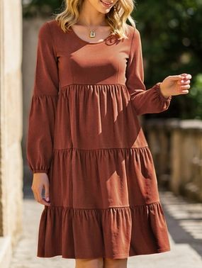 Cake pleat linen and cotton dress Versatile dress for layering Shore Time