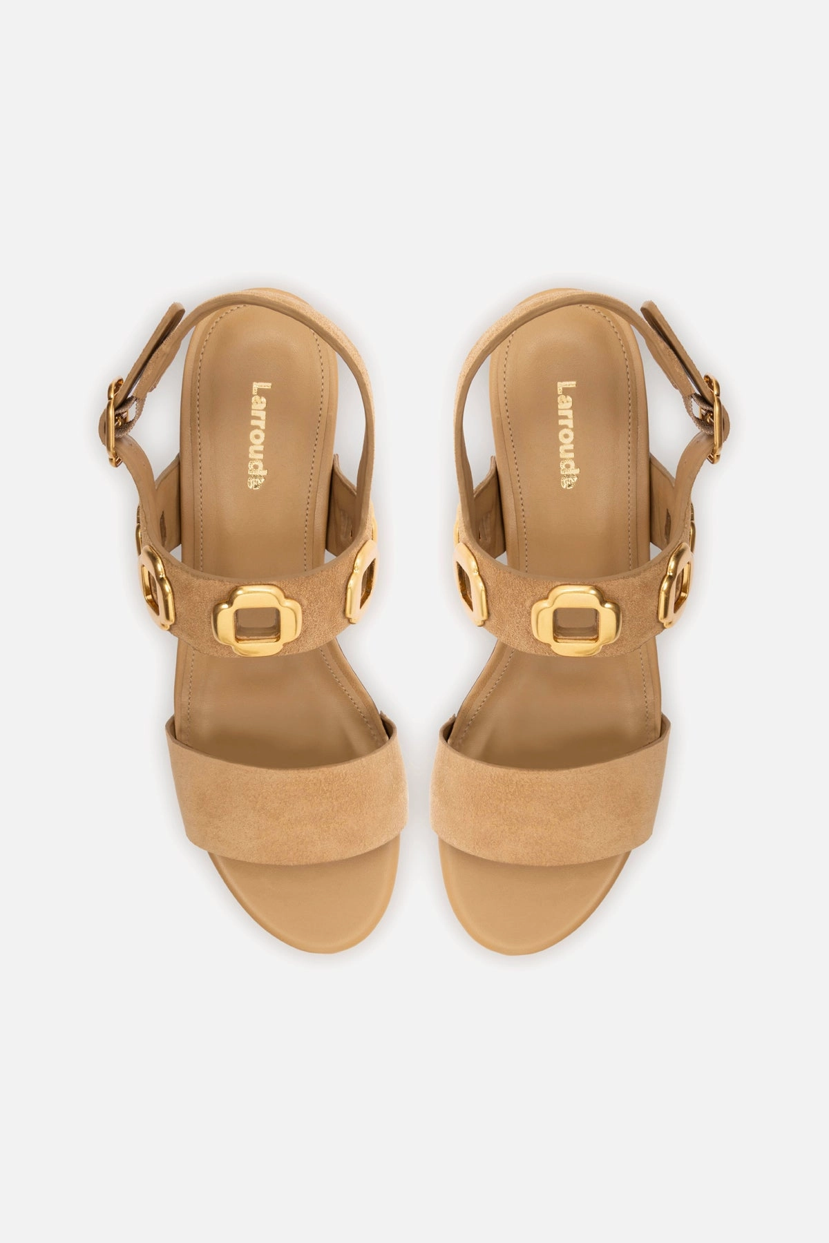 Miso Wooden Platform Sandal In Peanut Suede Airy Design
