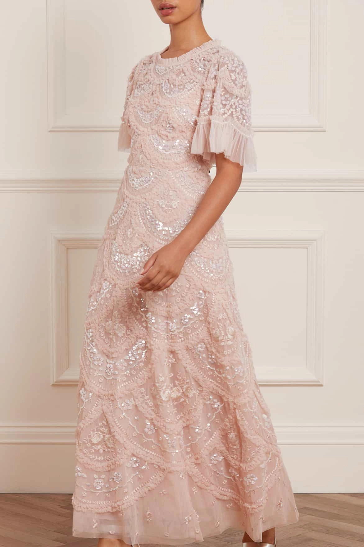 Flexible Cut City Friendly Carmen Ruffle Ankle Gown