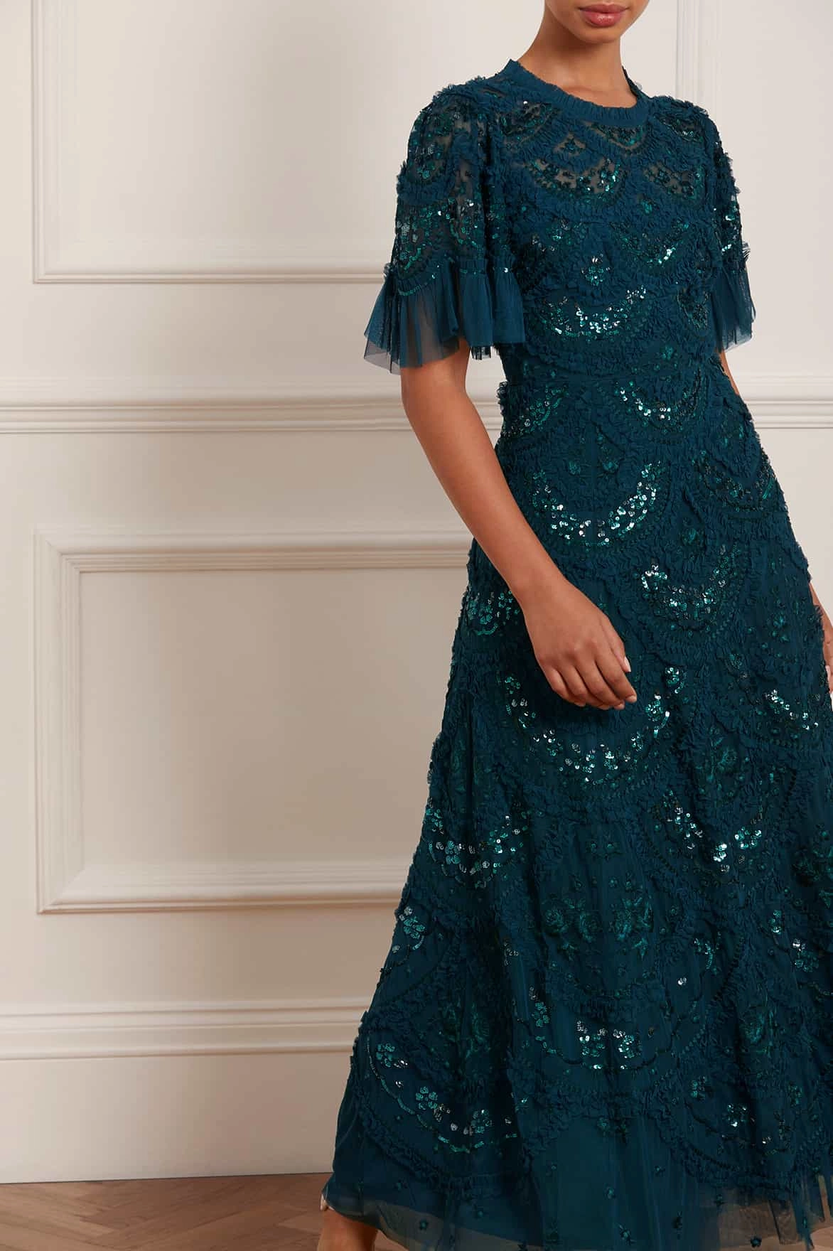 Carmen Ruffle Ankle Gown Calm Grace