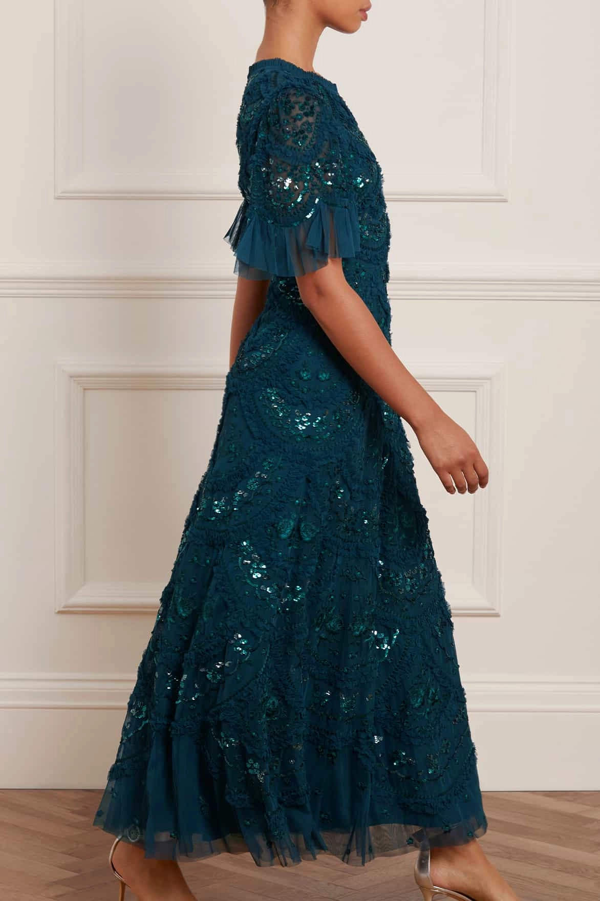 Carmen Ruffle Ankle Gown Flower Soft Functional Fit