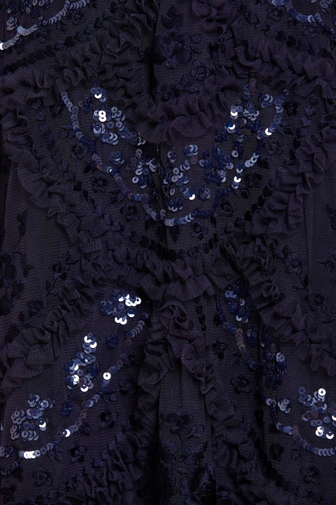 Statement Neck Refined Finish Carmen Ruffle Ankle Gown