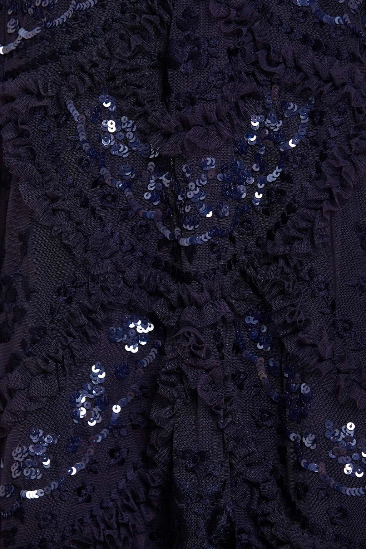 Stud-Detail Smooth Mood Carmen Ruffle Ankle Gown