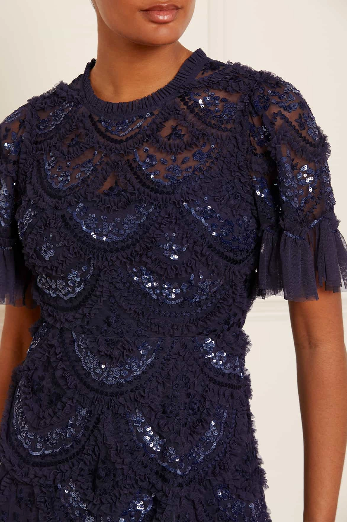 Timeless Fit Social Charm Carmen Ruffle Ankle Gown