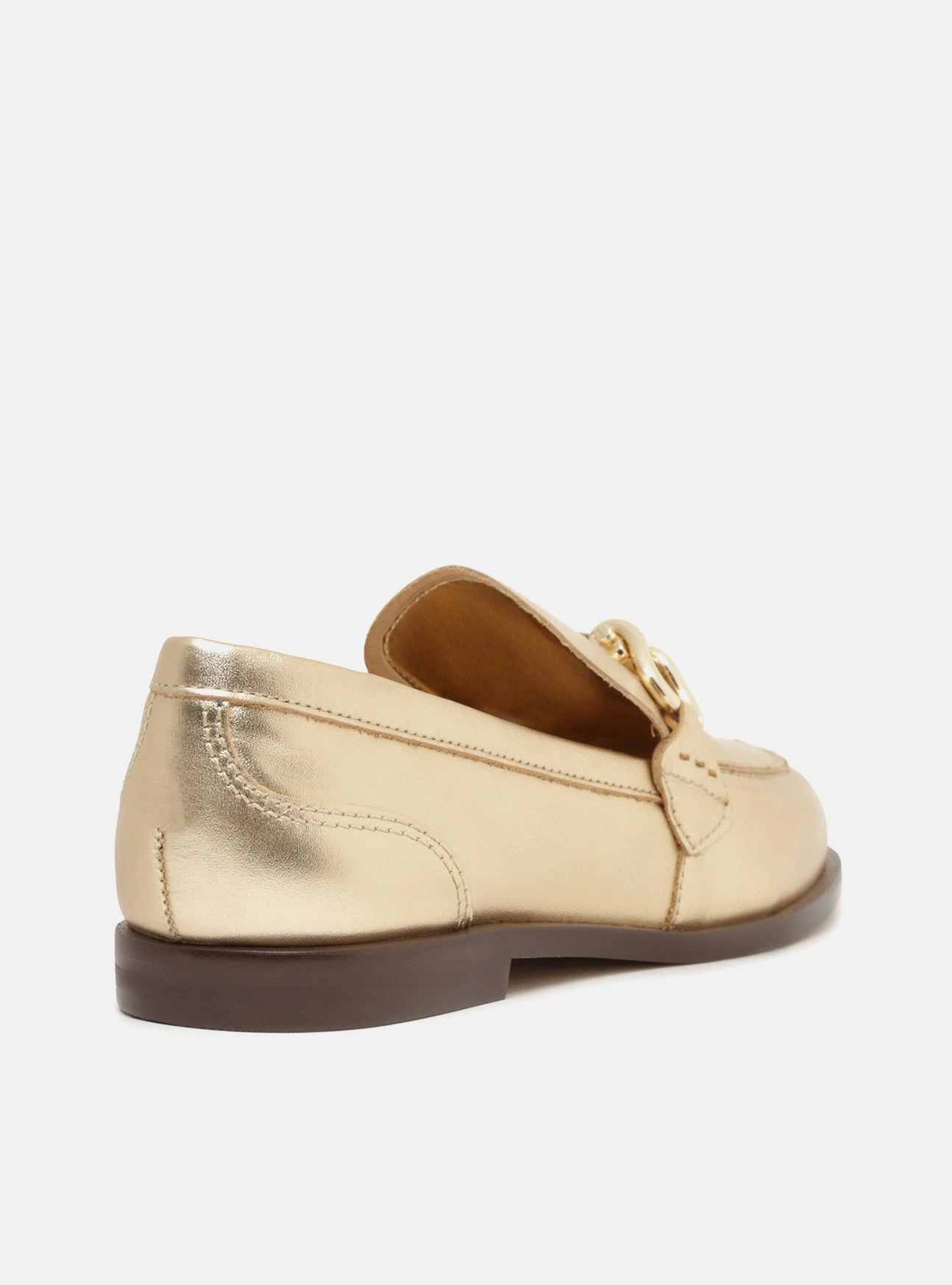 Caroline Gold Leather Loafer Book Fair All-day Slip-ons