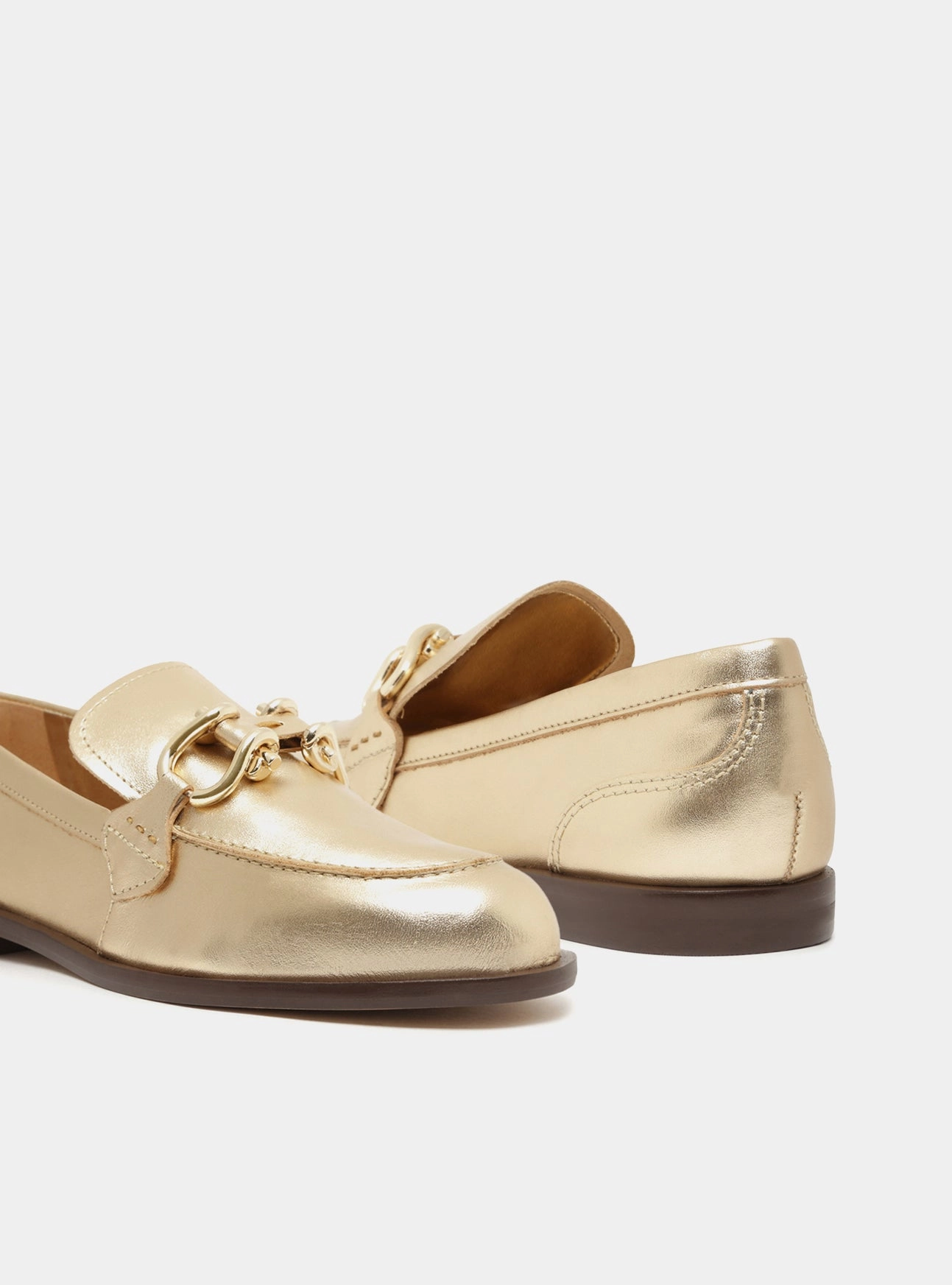Caroline Gold Leather Loafer Pot Glow