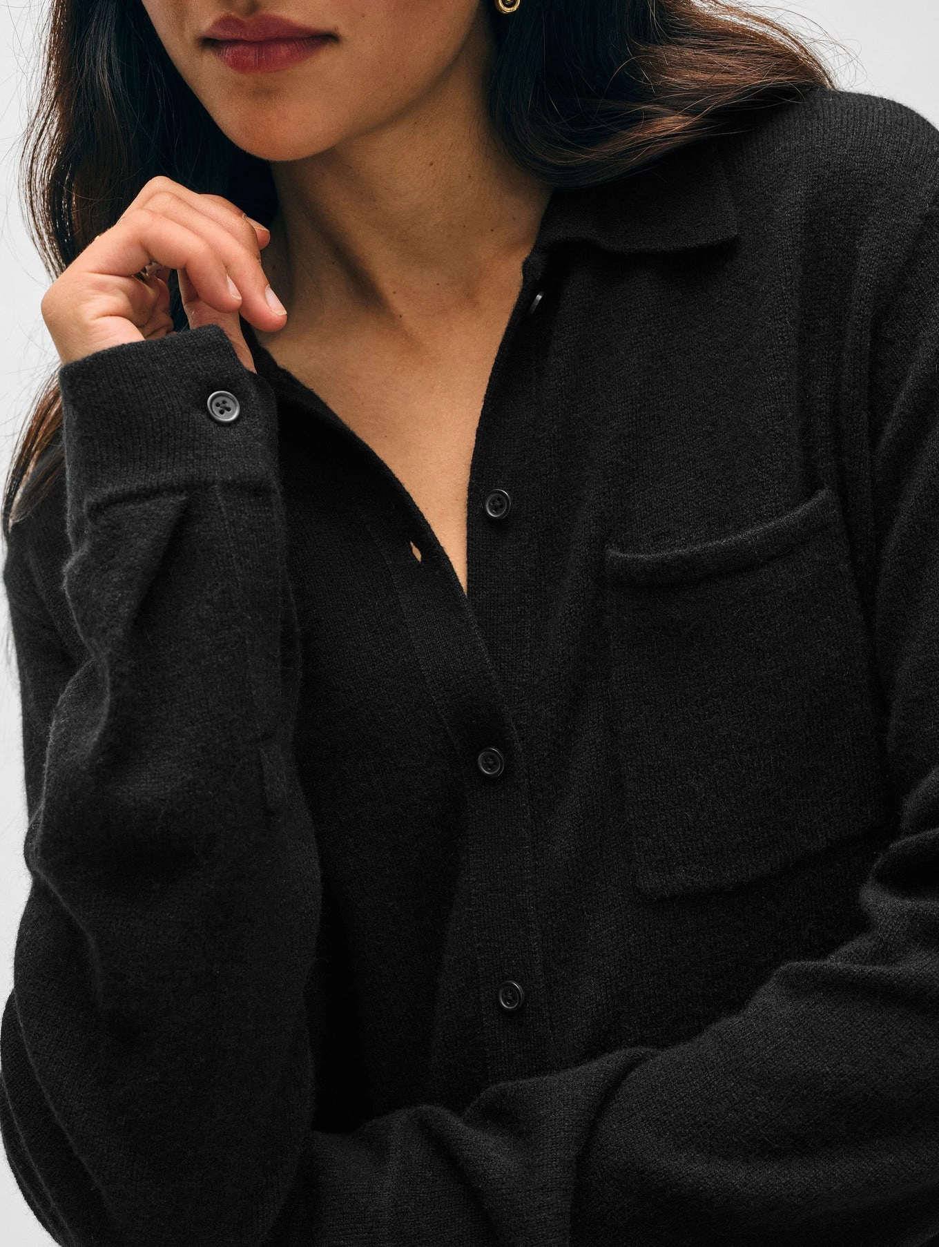 Multipurpose Design Stretch Fabric CASHMERE BUTTON SHIRT