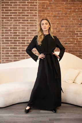 Gathered-Detail Eloise Noir Dress