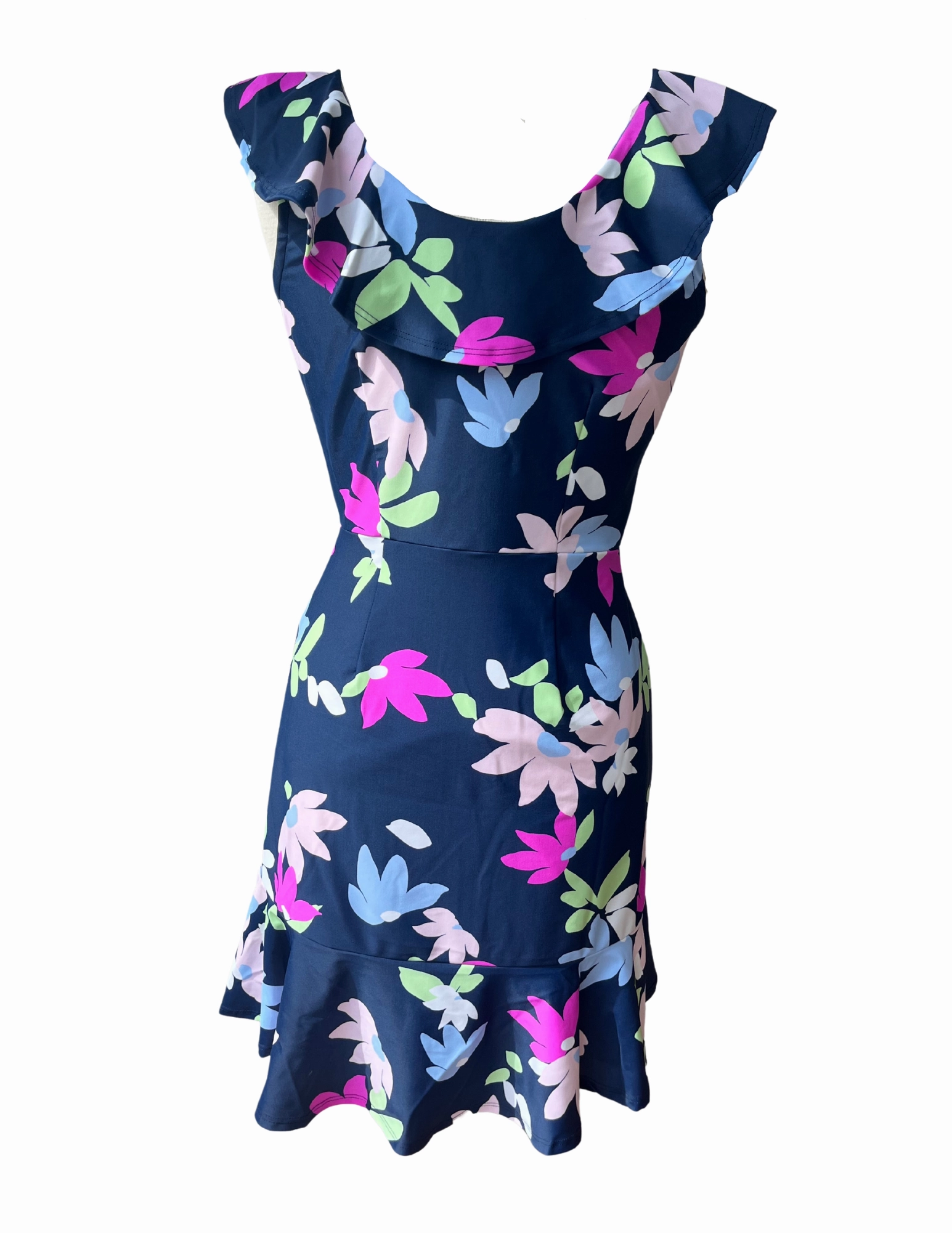 Naples Faux Wrap Dress Falling Floral Elegant Simplicity Maximalist-Trend