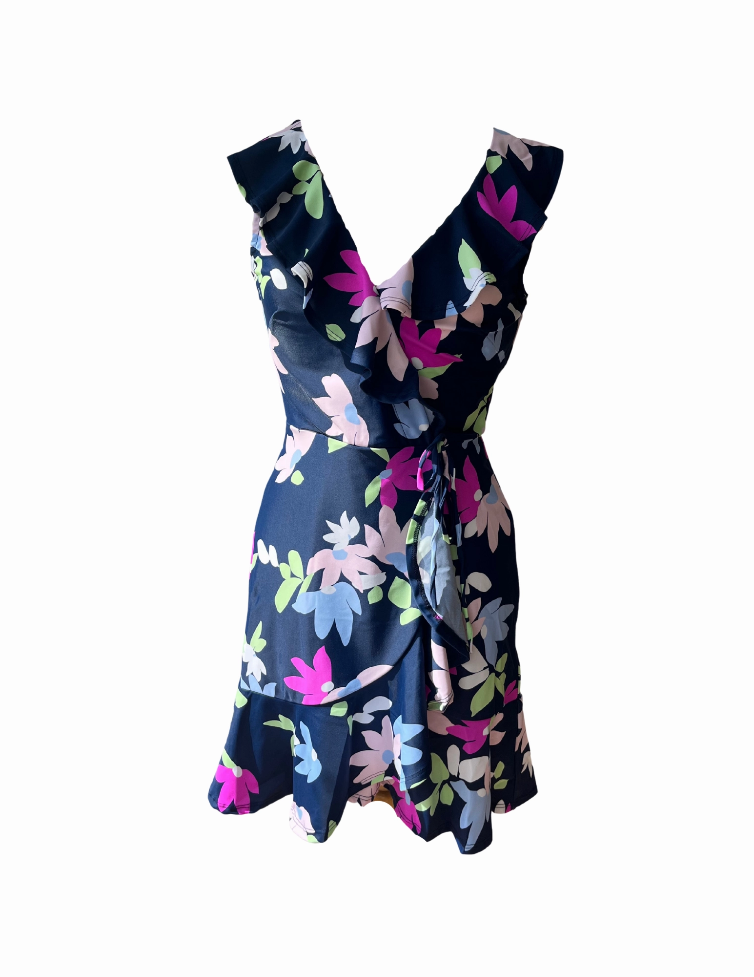 Celebration Wear Naples Faux Wrap Dress Falling Floral