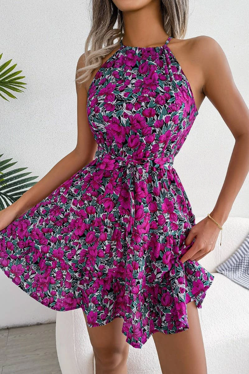 Textured Layers CASUAL FLOUNCY LARGE FLORAL DRESS_CWDSD2531