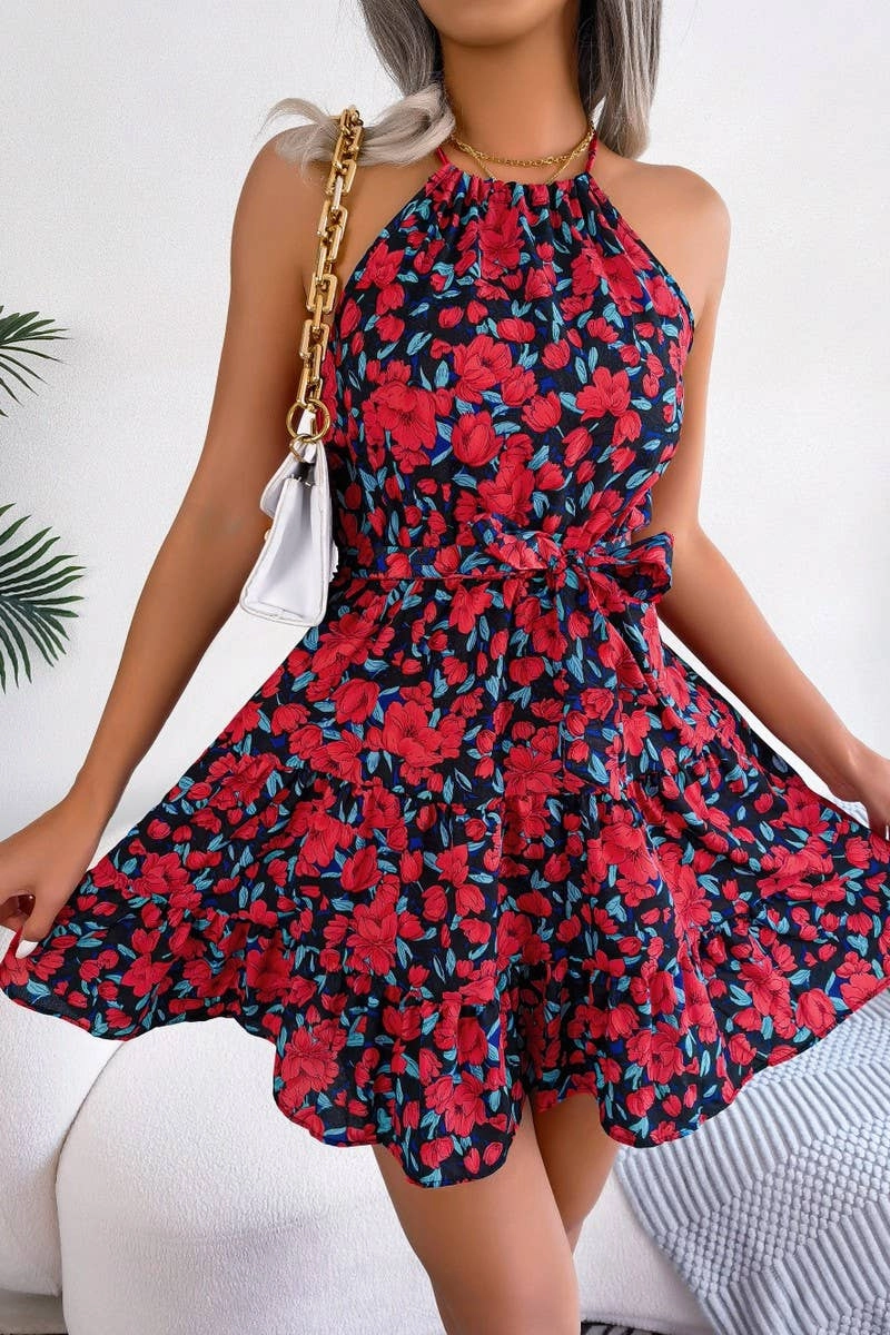 Functional Fit Formal Occasion CASUAL FLOUNCY LARGE FLORAL DRESS_CWDSD2531