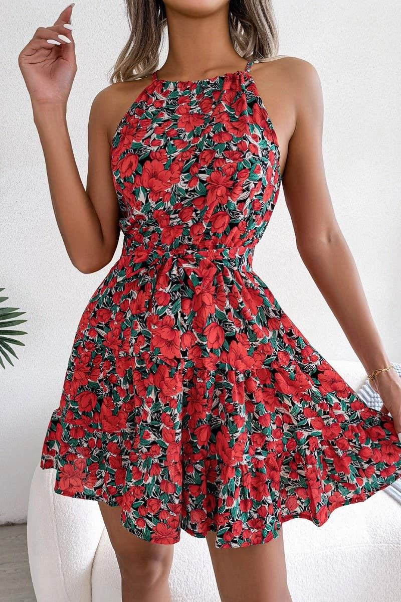 Elegant Layering CASUAL FLOUNCY LARGE FLORAL DRESS_CWDSD2531