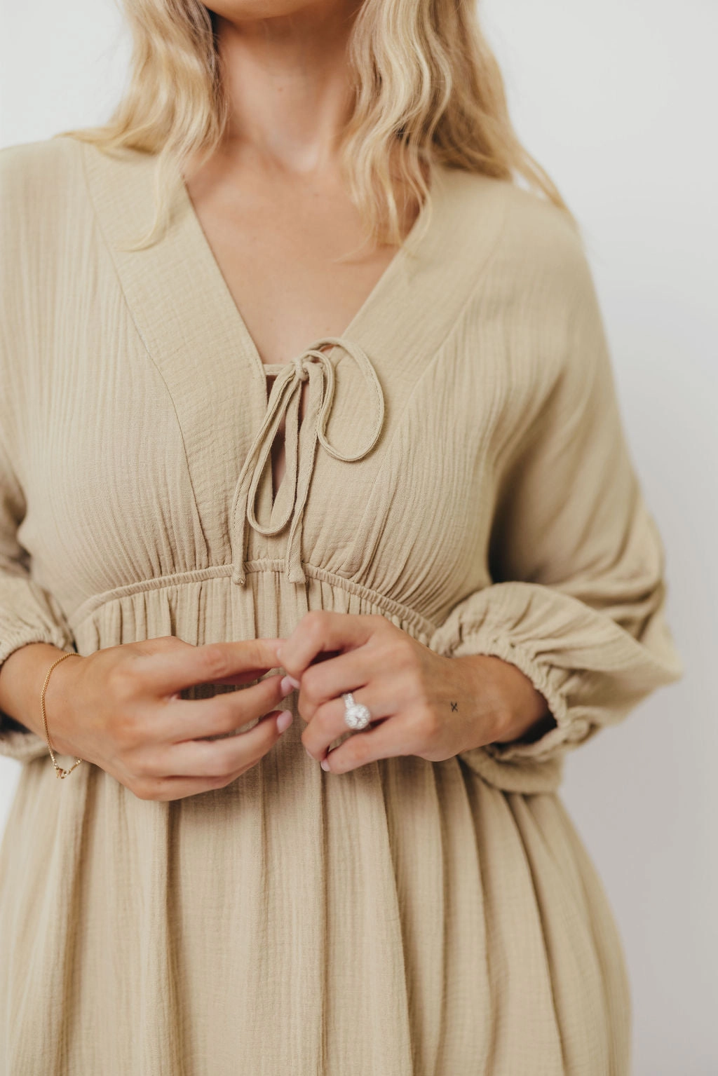 Hunter 100% Cotton Gauze Midi Dress in Thyme - Bump Friendly and Inclusive Sizing *9/22 PRE-ORDER* sweet moment