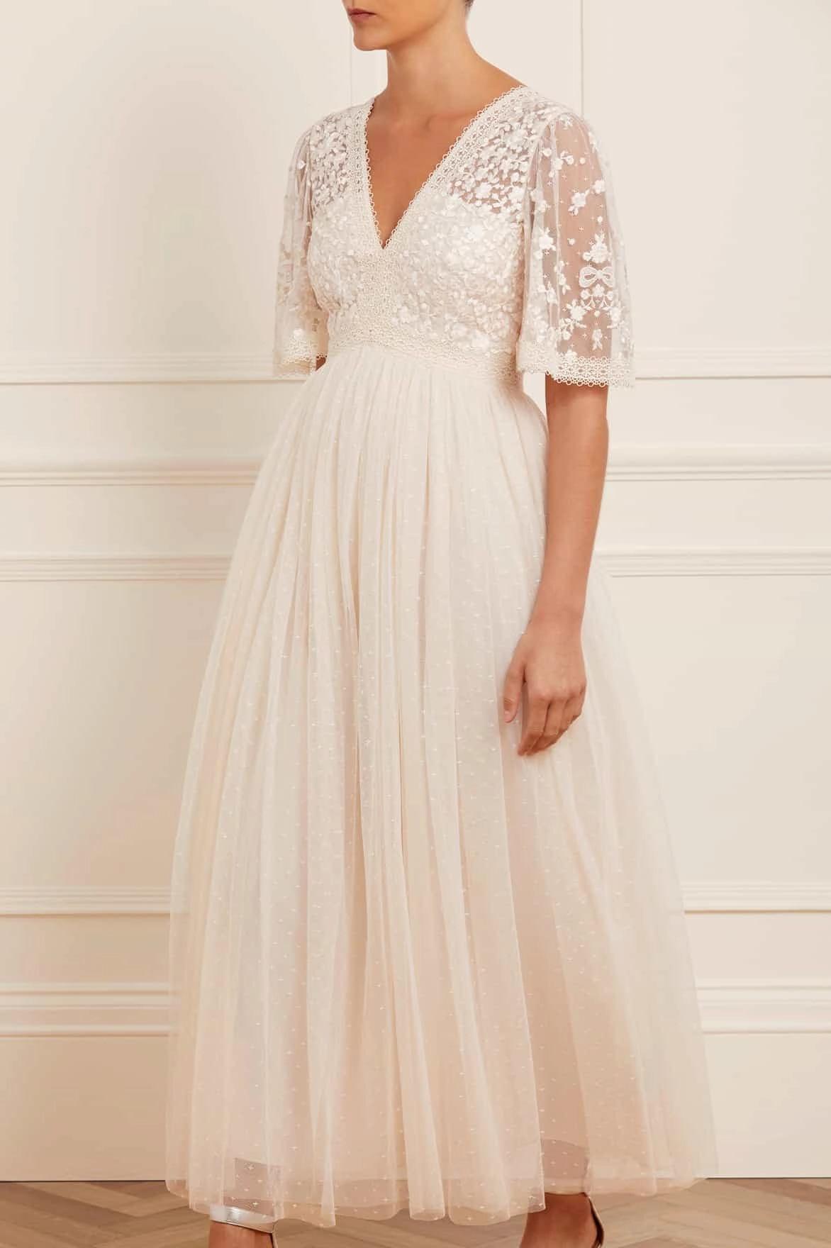 Farm Air Celestia Ribbon Bodice Ankle Gown