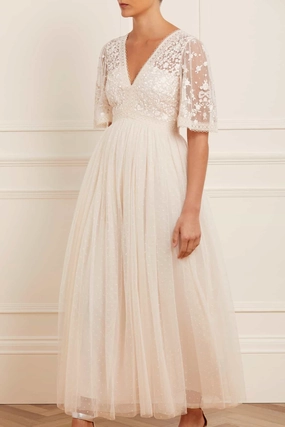 Farm Air Celestia Ribbon Bodice Ankle Gown