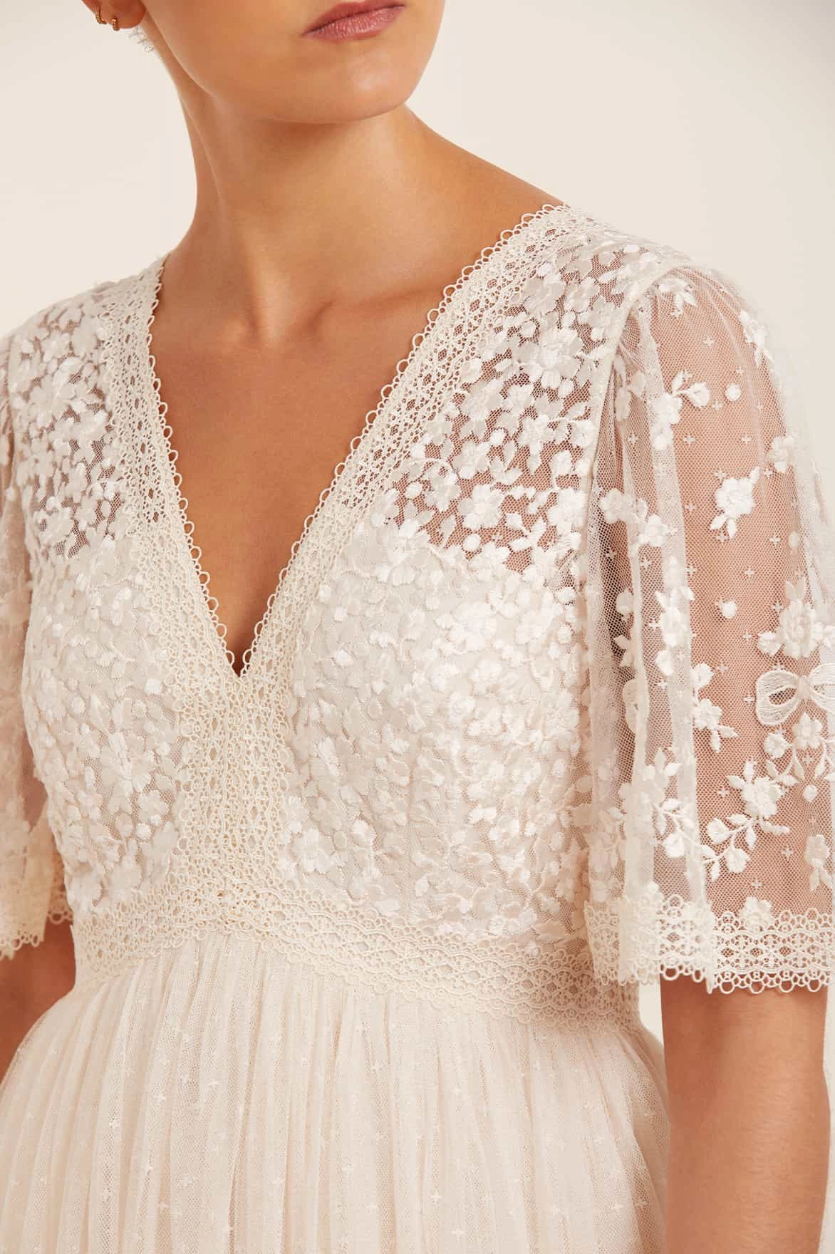 Golden Scene Celestia Ribbon Bodice Ankle Gown