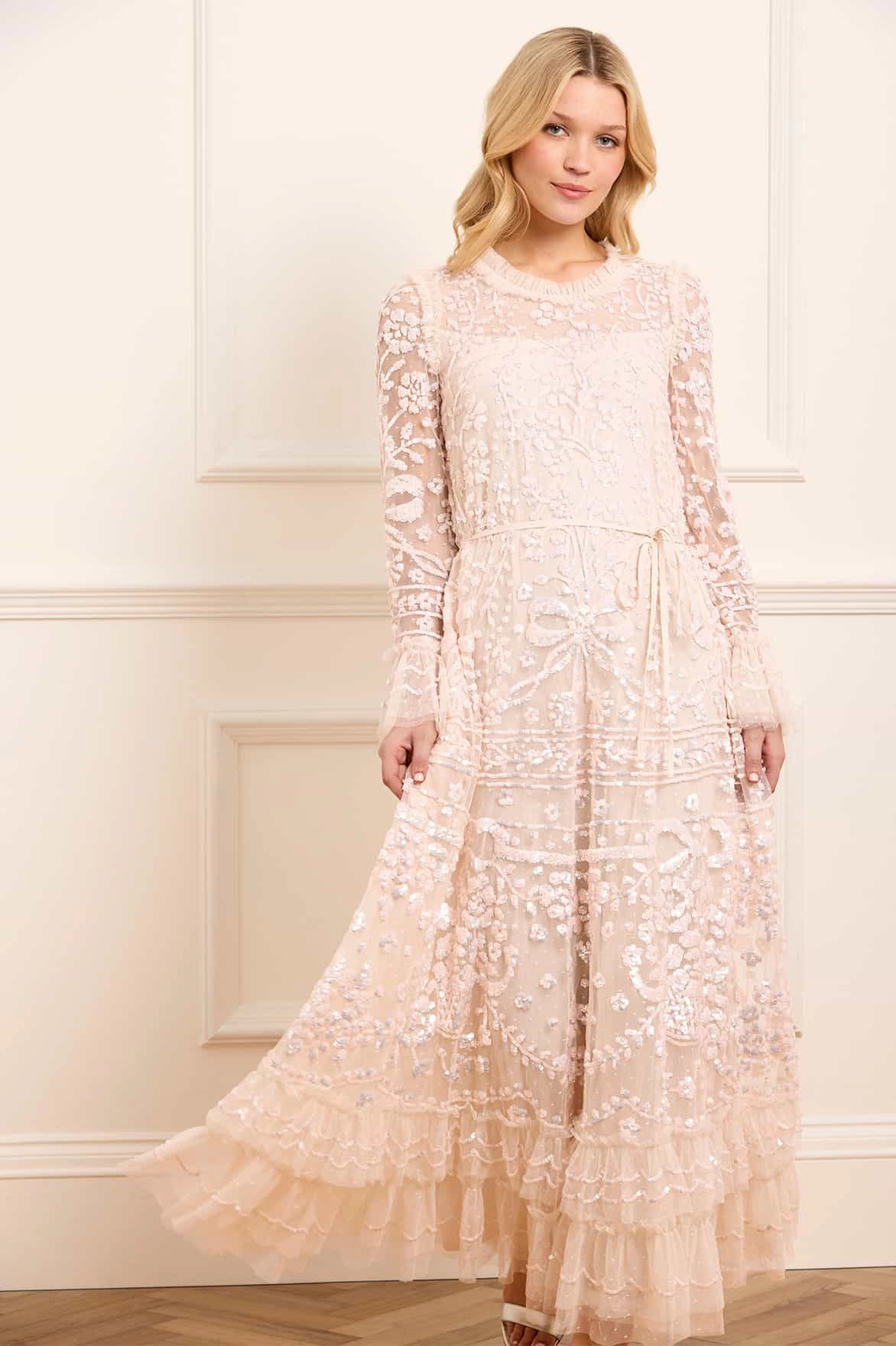 Spring Ready Travel Style Celia Long Sleeve Ankle Gown