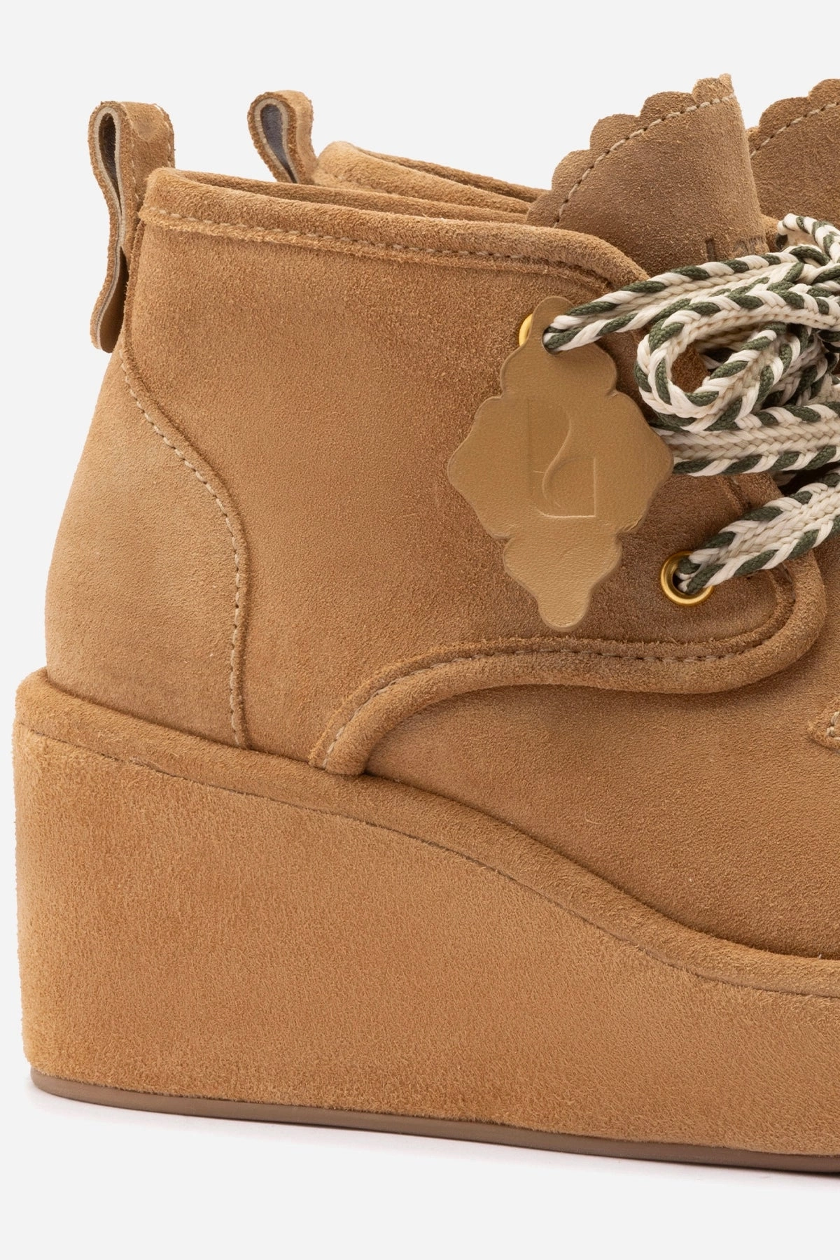 Chani Wedge In Peanut Suede Toe Guard