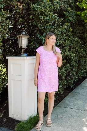 Casual chic dress Ruffle-Detail Charleston Cap Sleeve Dress Orchid Small Diana's Dot