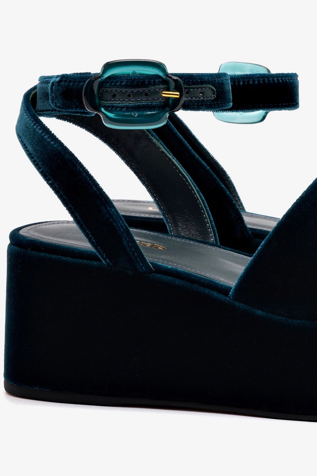 Memory Foam Standing All Charli Flatform Sandal In Deepsea Velvet