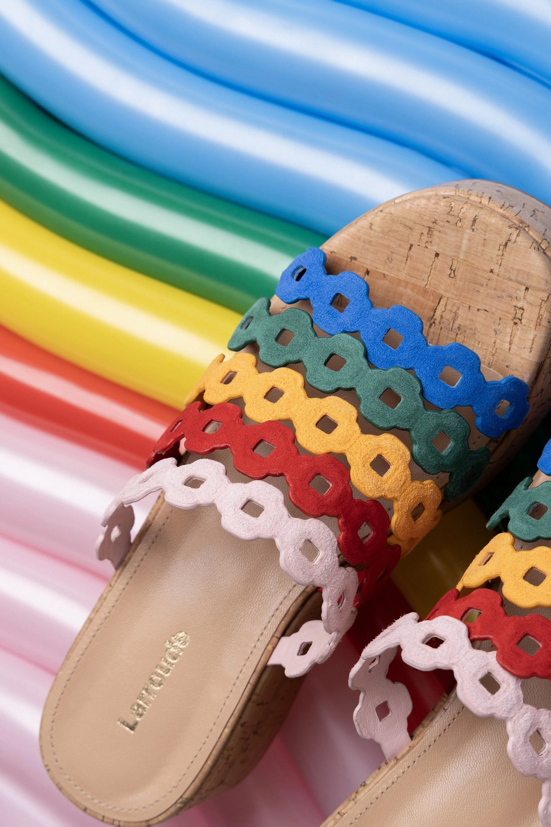 Charli Mule In Multicolor Leather Lightweight Form Casual Wear Comfort Heel