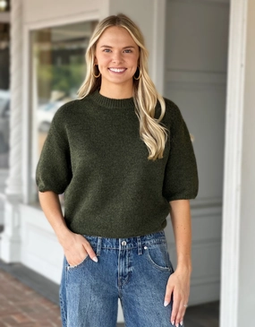 FadeResistantTechnology Charlie B Balloon Sleeve Sweater in Spruce