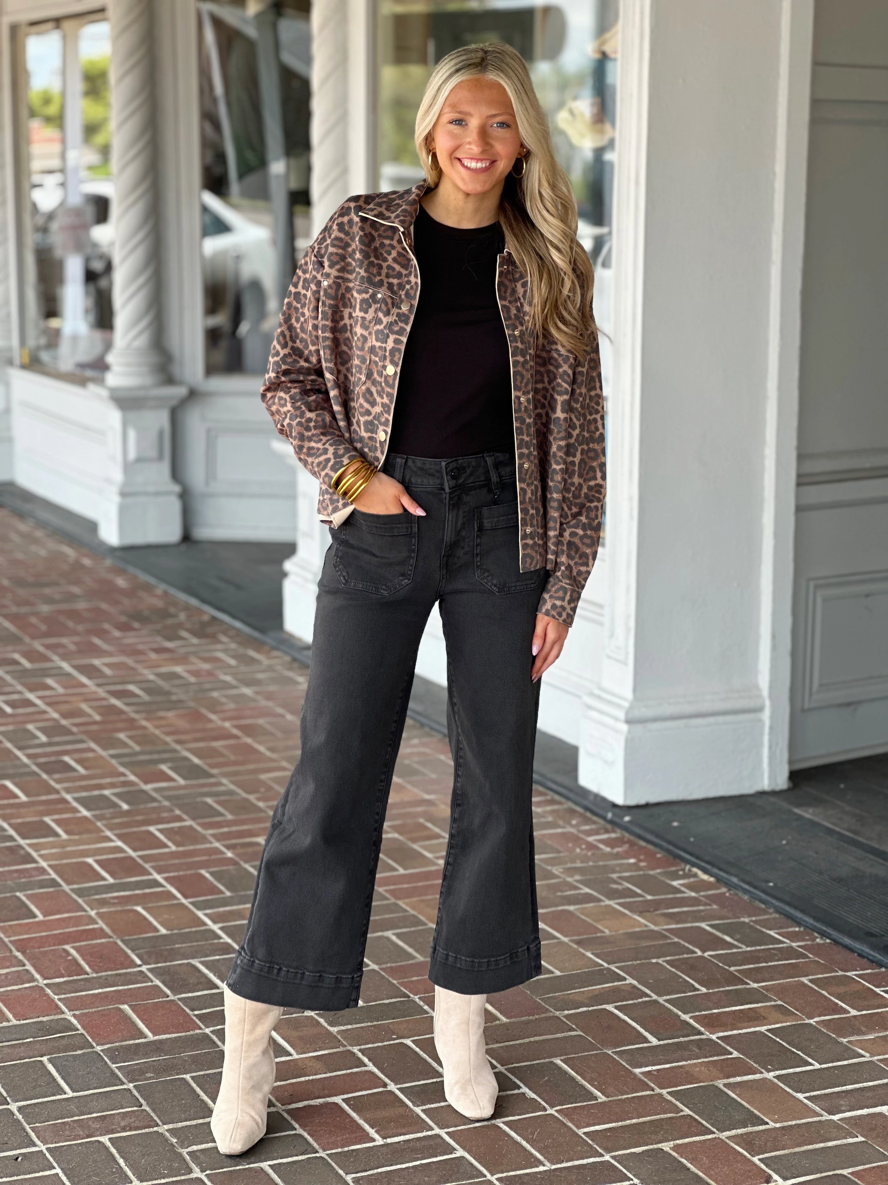 Charlie B Leopard Printed Jacket Reflective details Non Chafe Armholes