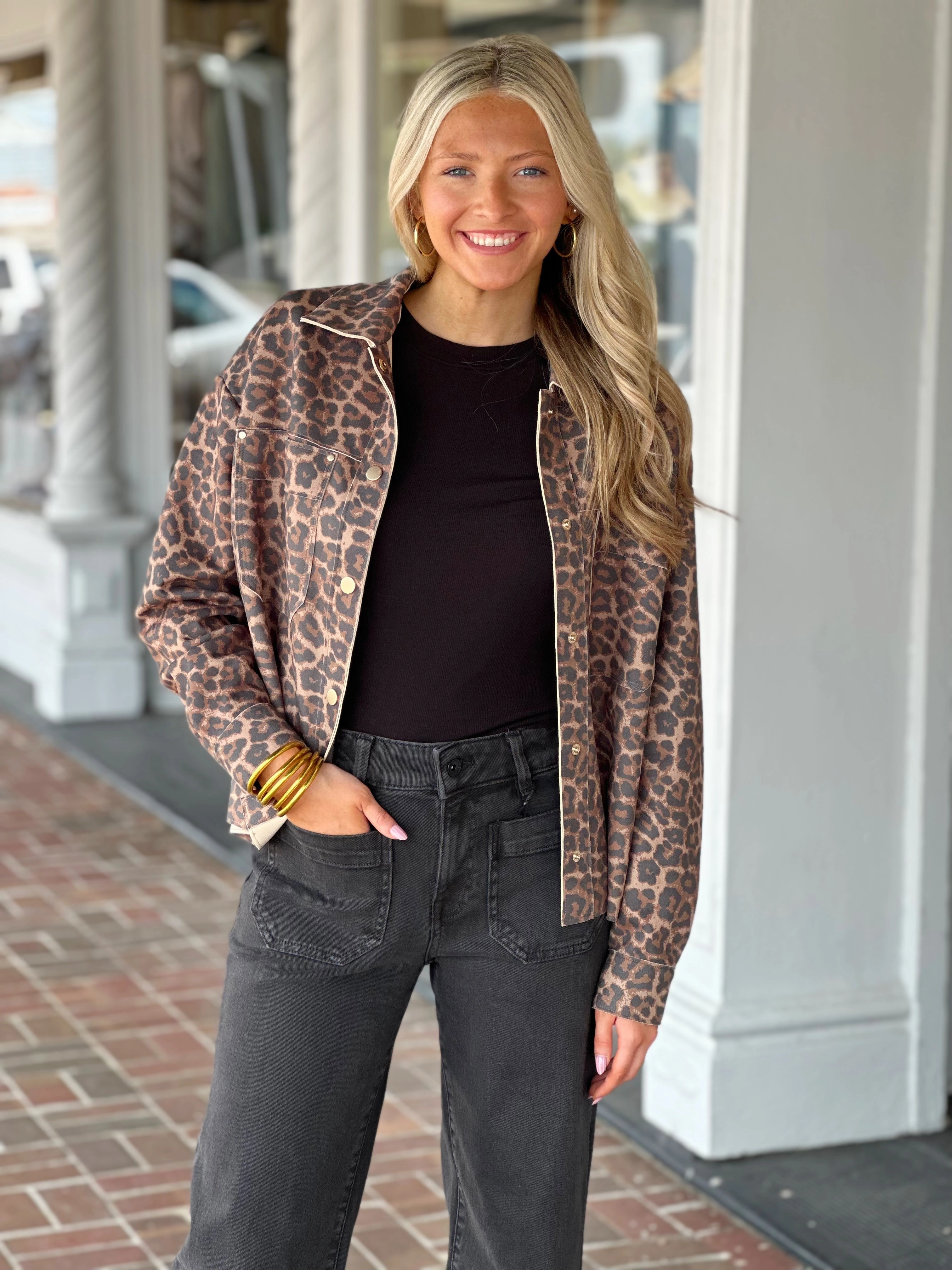 Charlie B Leopard Printed Jacket ZeroWaste Pattern