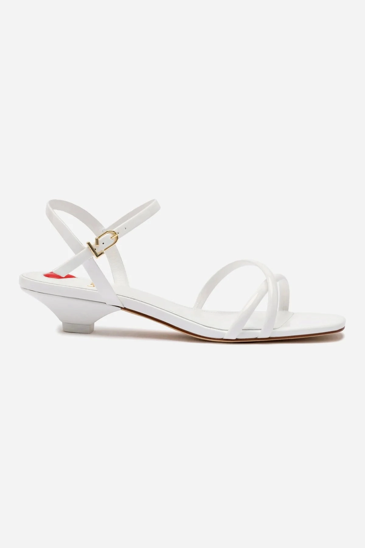 Durable Fabric Cold Guard Charlotte Sandal In White Patent Leather