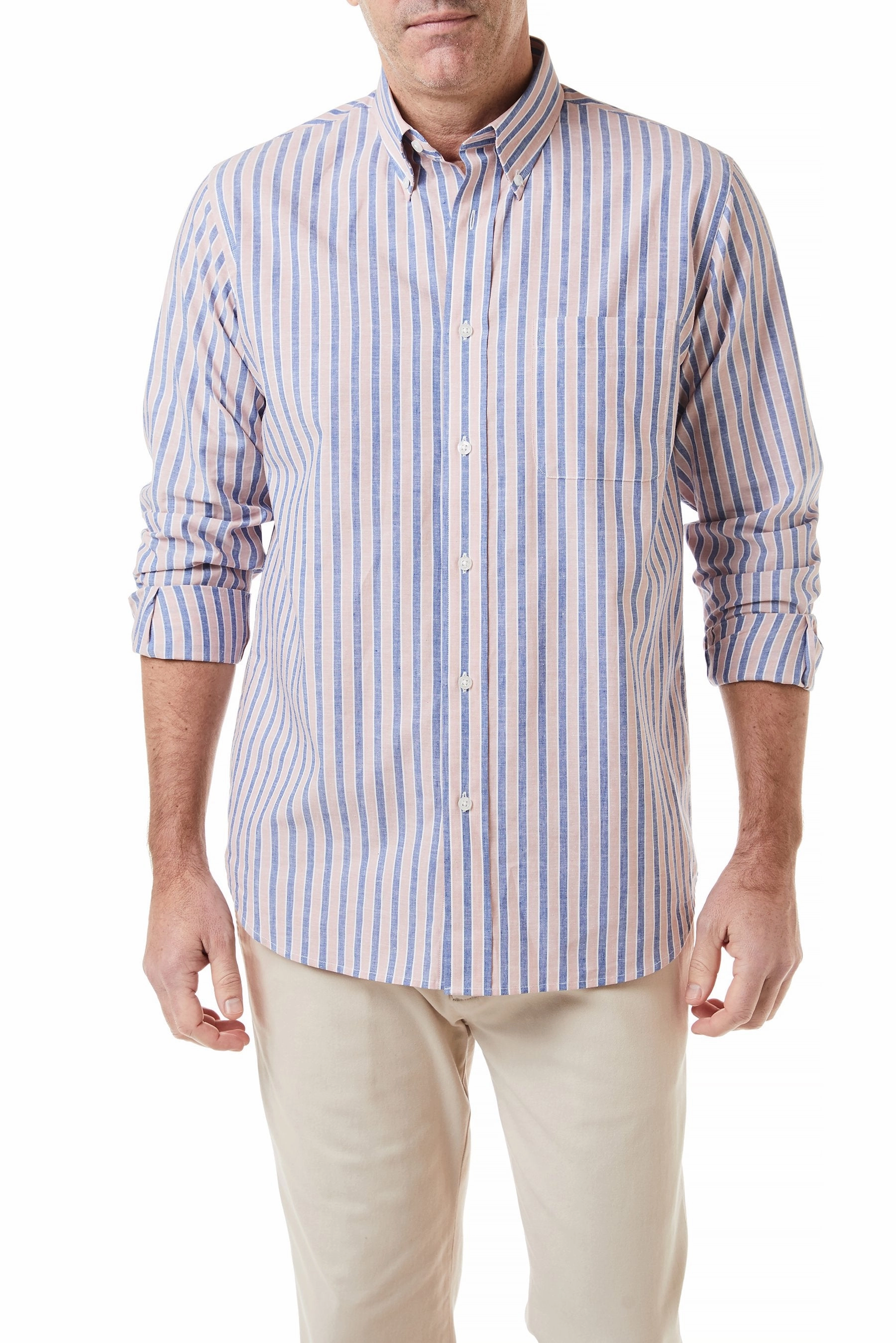 QuickPackFoldableDesign Chase Shirt Wharf Stripe Navy and Hurricane Red