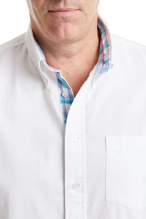 Elegant Look Chase Shirt White Oxford with Bimini Madras Trim