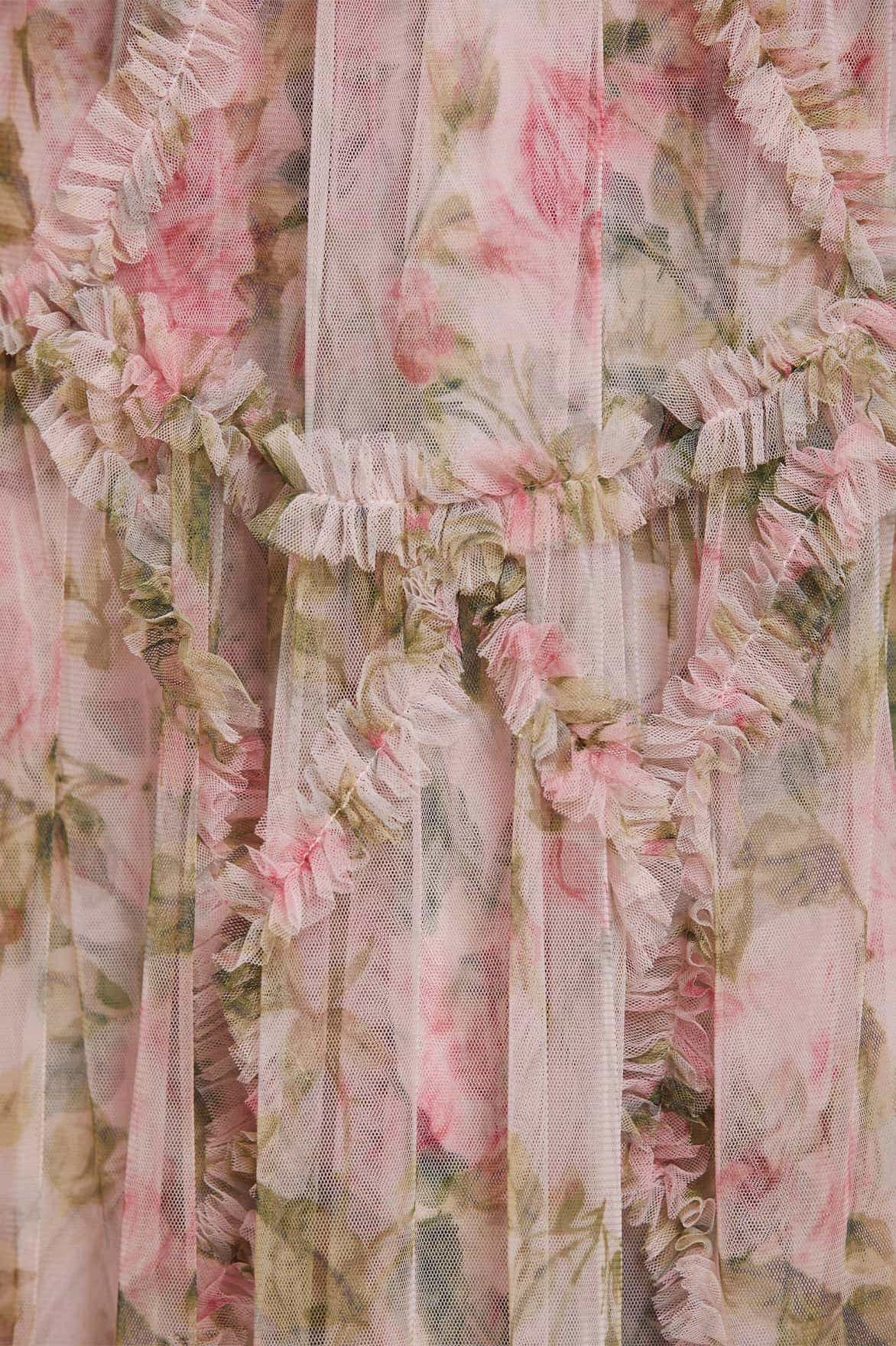 English Rose Diamond Ruffle Gown Coral Soft Everyday Comfort