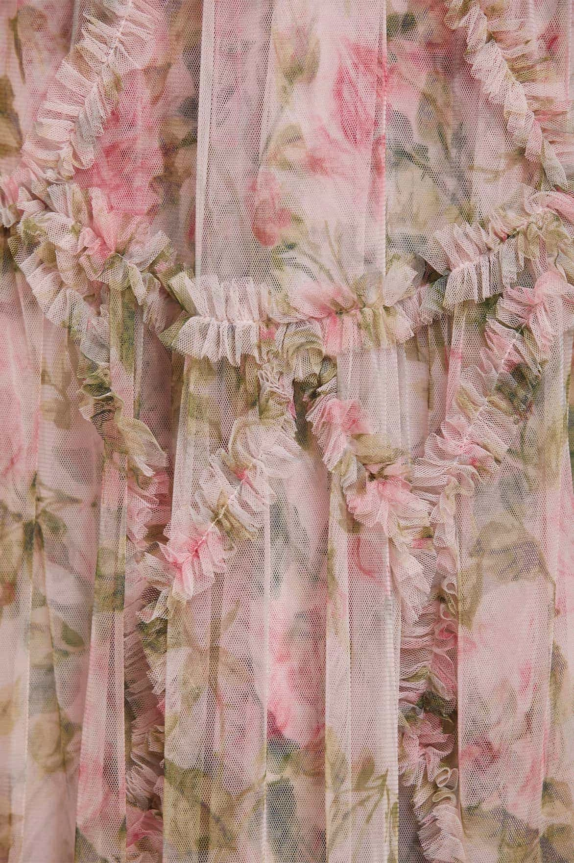 Timeless Comfort Sunset Hour English Rose Diamond Ruffle Gown