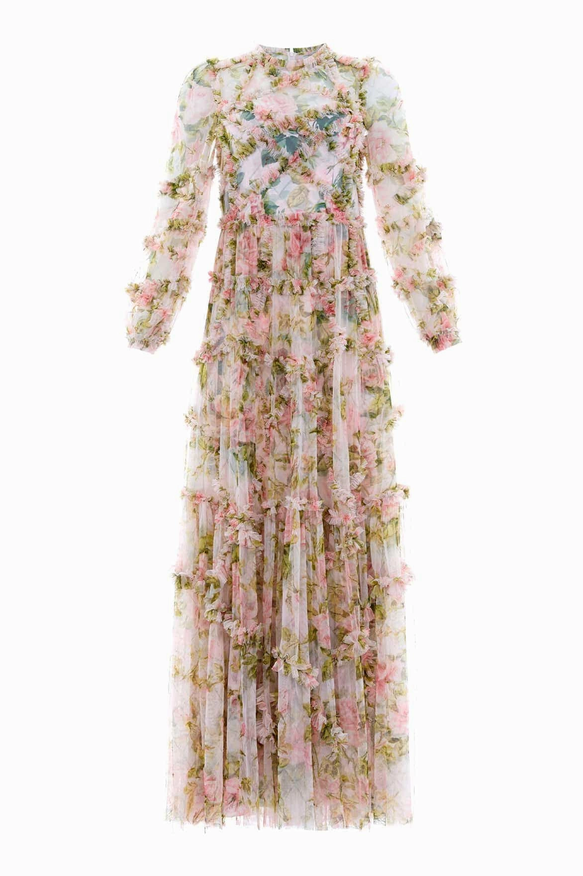 English Rose Diamond Ruffle Gown Seasonal Layering