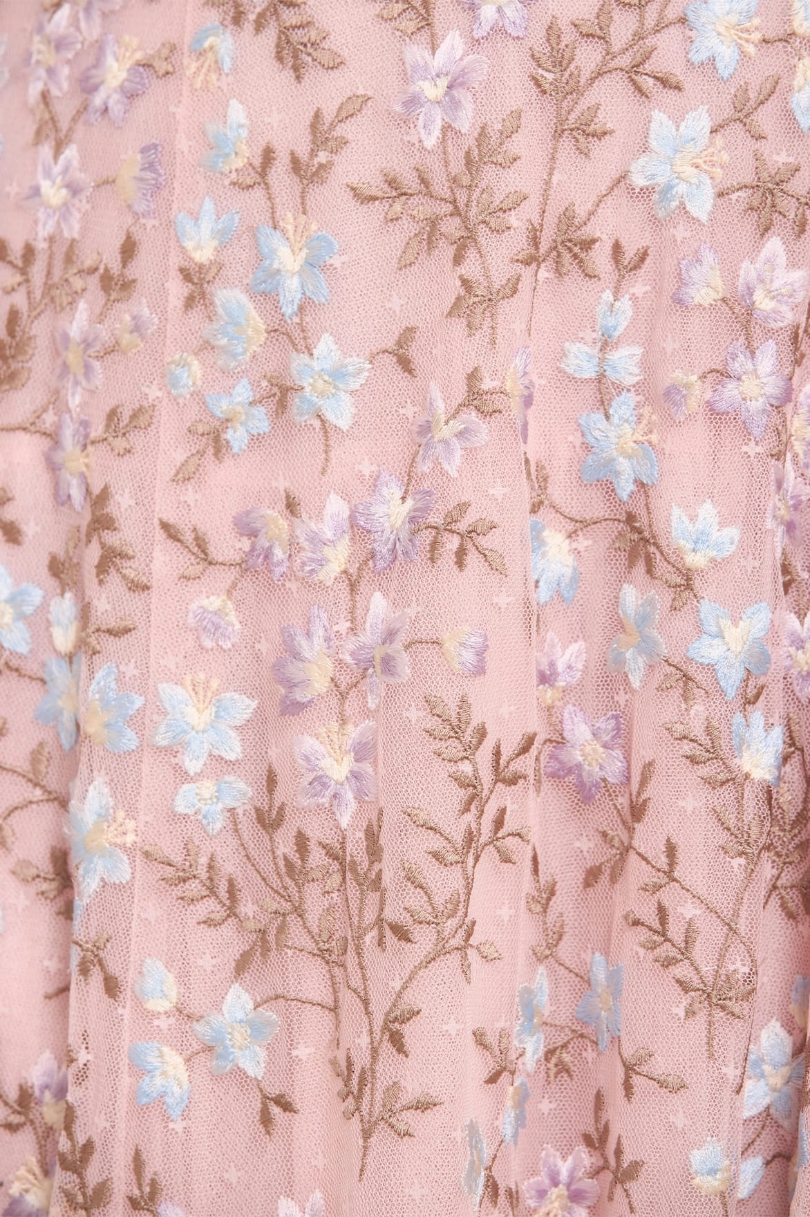 Everett Bloom Round Neck Ankle Gown Stream Cut