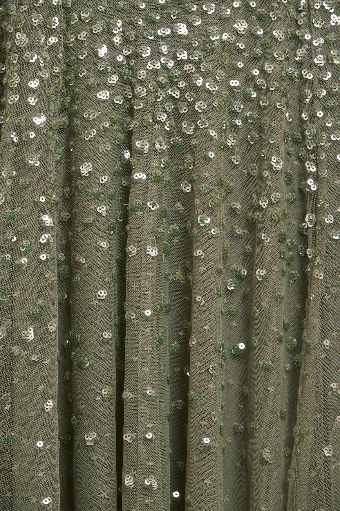 All Fit Dappled Sequin Cape Ankle Gown