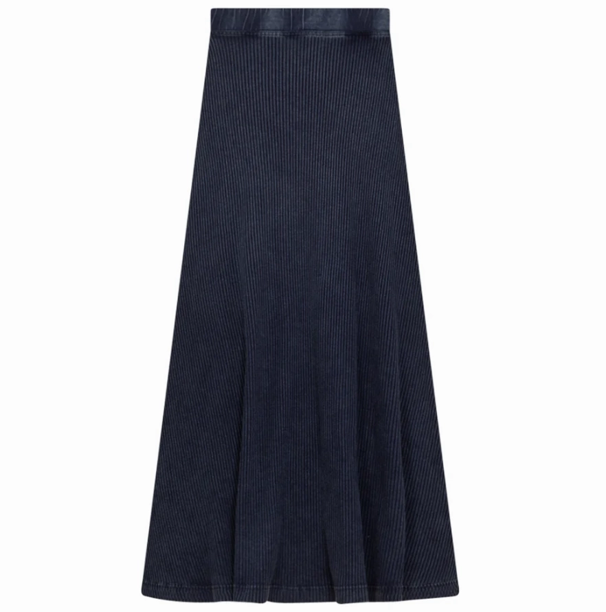 Low Maintenance Fabric Minimalist Layering Spades Dark Denim Wash Ribbed Maxi SB1CM7582SLW