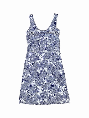 Smart Fit Summer Outfit Long Bali Tank Dress Navy Lace