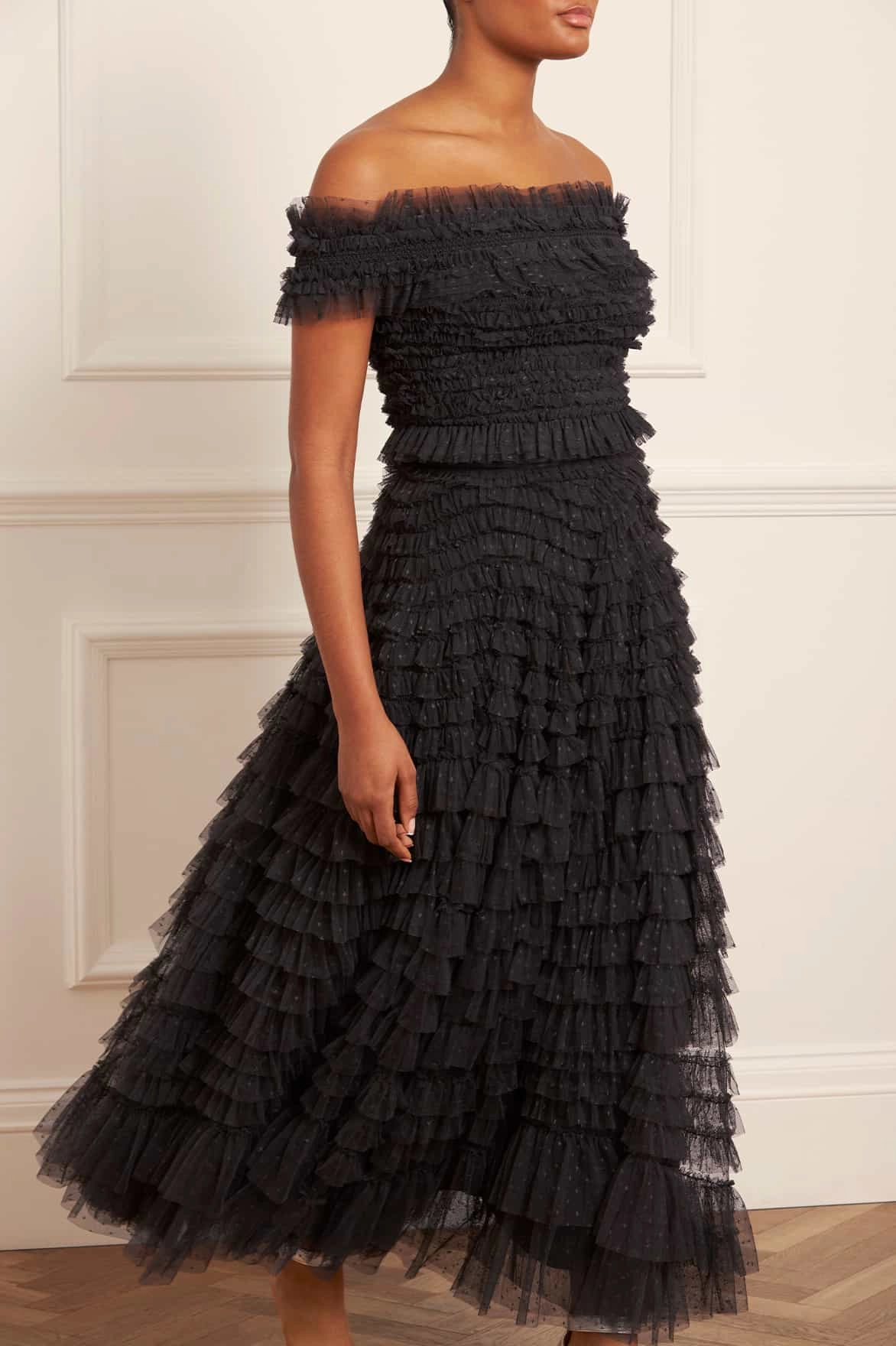 Foil Print Glamorous Appeal Hattie Ruffle Ankle Skirt