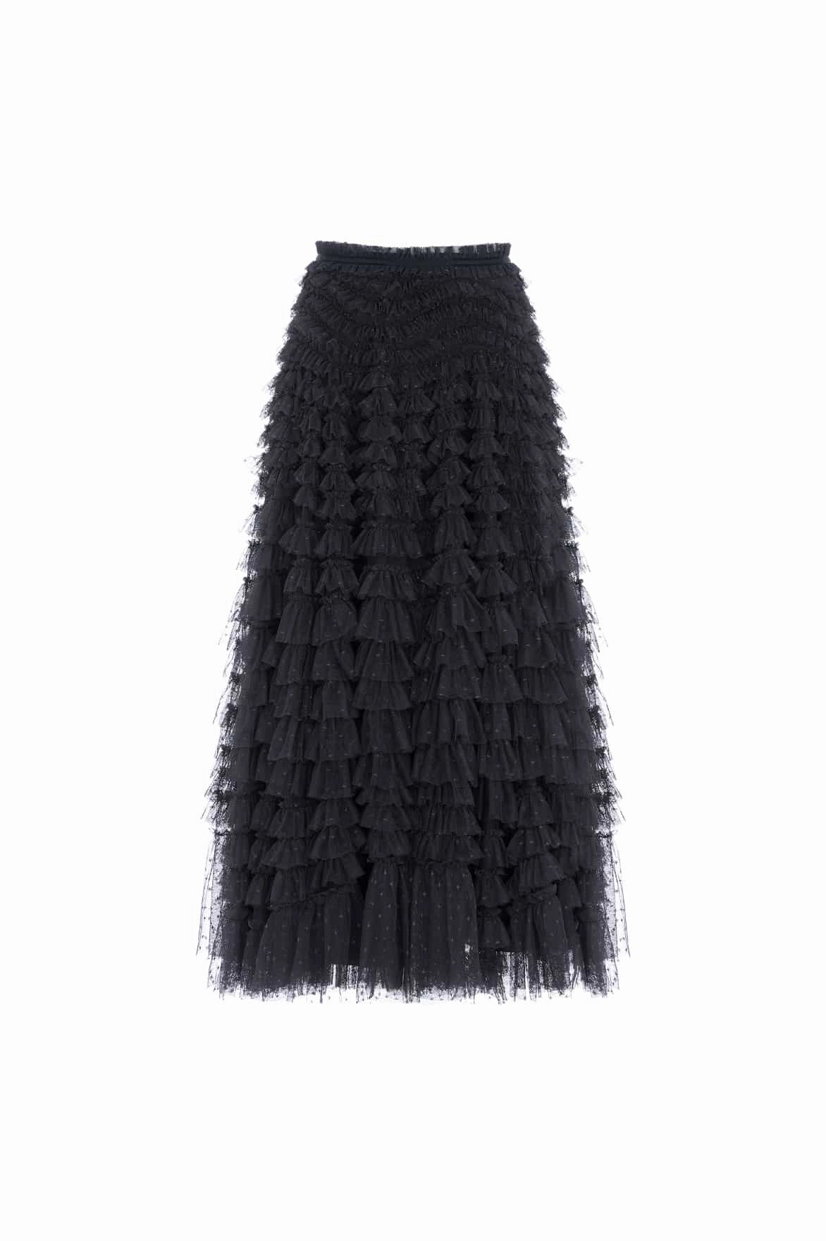 Hattie Ruffle Ankle Skirt Mid Length Transitional Wear