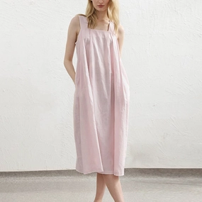 COTTON FABRIC LOOSE SLIP DRESS_CWDSD4040 Non-Pilling