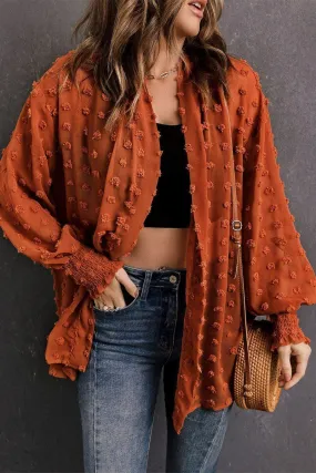 CHIFFON SWISS DOT MID LENGTH SHRUG FOR WOMEN ZeroWaste Pattern