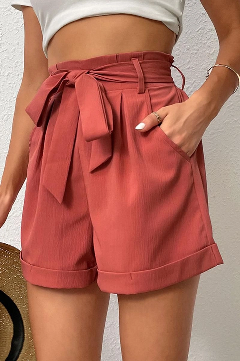 Adaptable Style Flex Fit ROLL UP BOTTOM BELTED SHORT PANTS