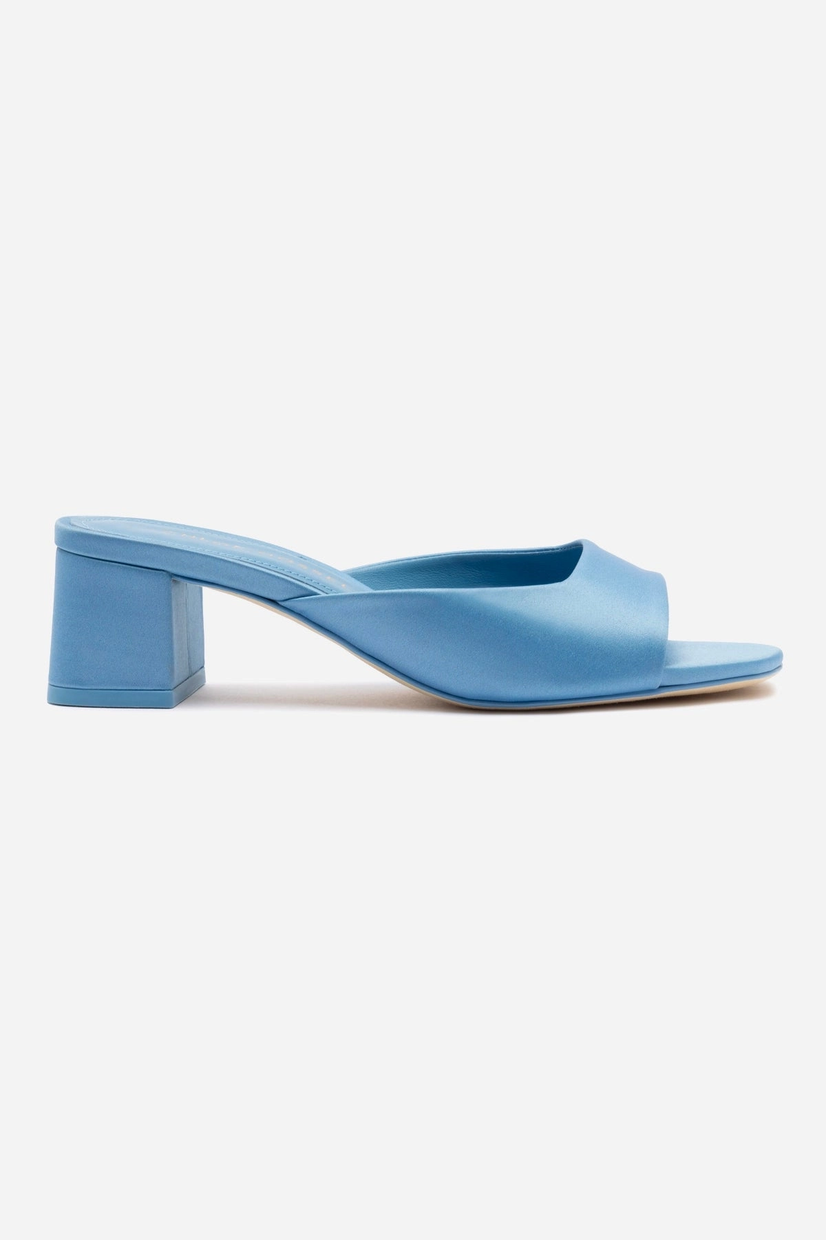 Green Core Chloe Gosselin by Larroud Anah Mule In Blue Satin