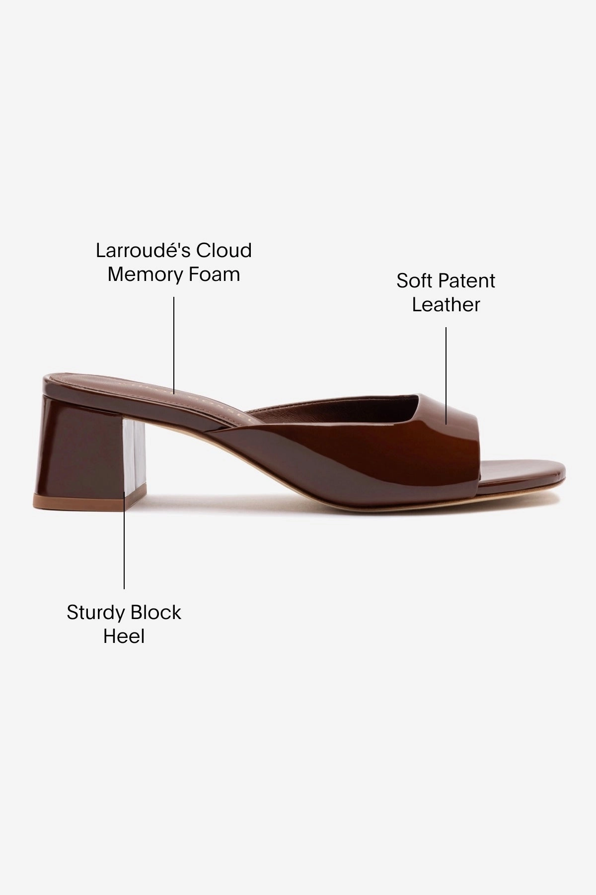 Concert Mood Chloe Gosselin by Larroud Anah Mule In Brown Patent Leather