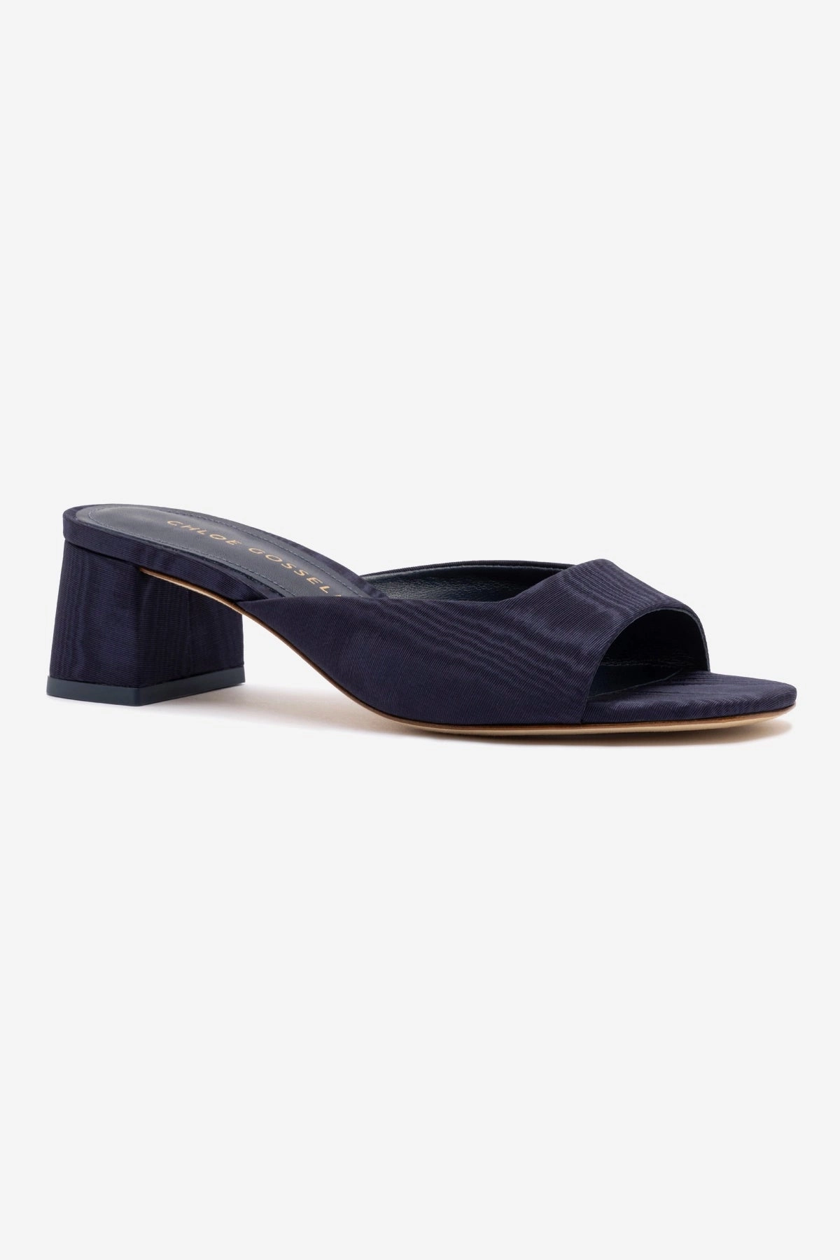 Chloe Gosselin by Larroud Anah Mule In Navy Fabric Picnic Easy