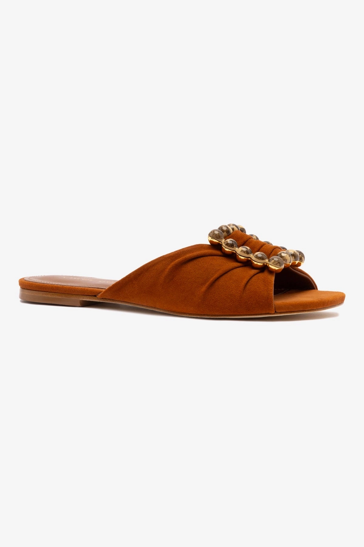 Chloe Gosselin by Larroud Nova Flat In Chestnut Suede Daily Essential